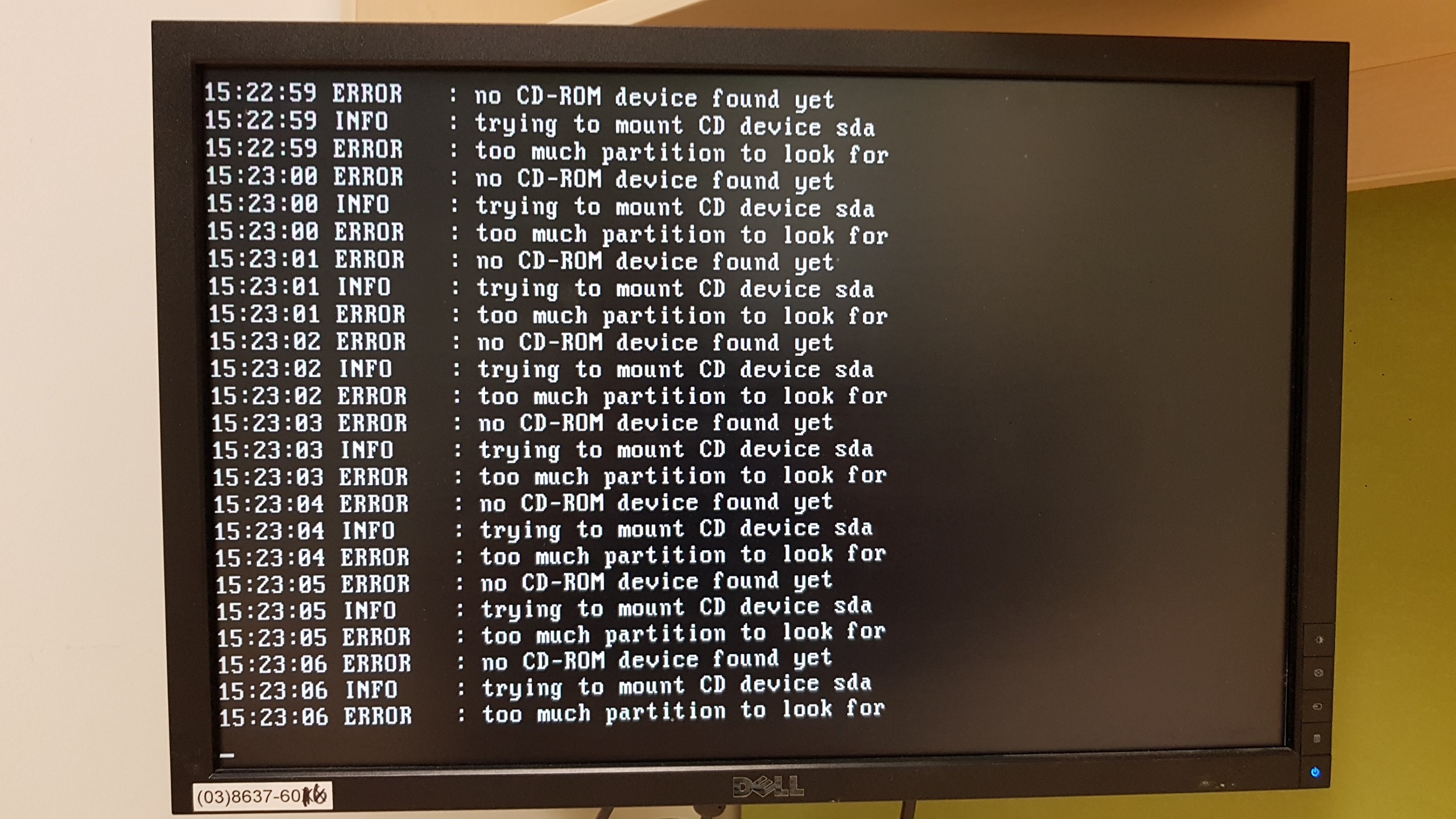 New boot with cd-rom removed from system (disabled in bios)